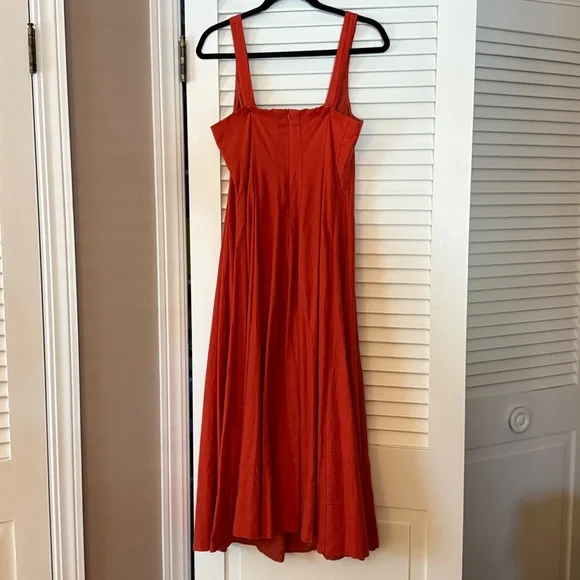 ✨NWT Christian Lacroix Vibrant Orange Linen Midi Dress | Sleeveless | Size 6 ✨ - Picture 5 of 10